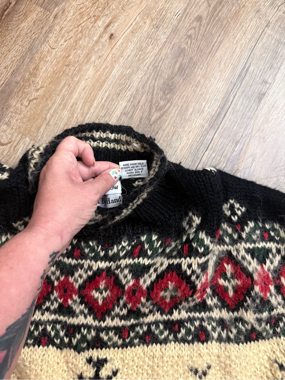 Vintage Croft & Barrow Fair Isle Nordic Mock Neck Sweater XL Wool Blend - Picture 9 of 14